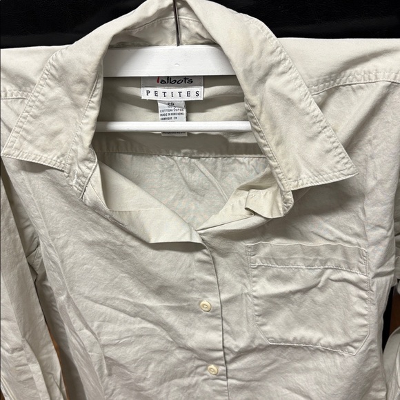 Talbots Cream Cotton Blouse, size P/S - Picture 3 of 8